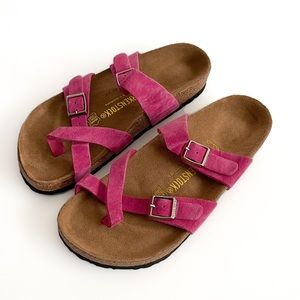 NWOB Birkenstock Mayari Hot Pink Suede Sandal 39